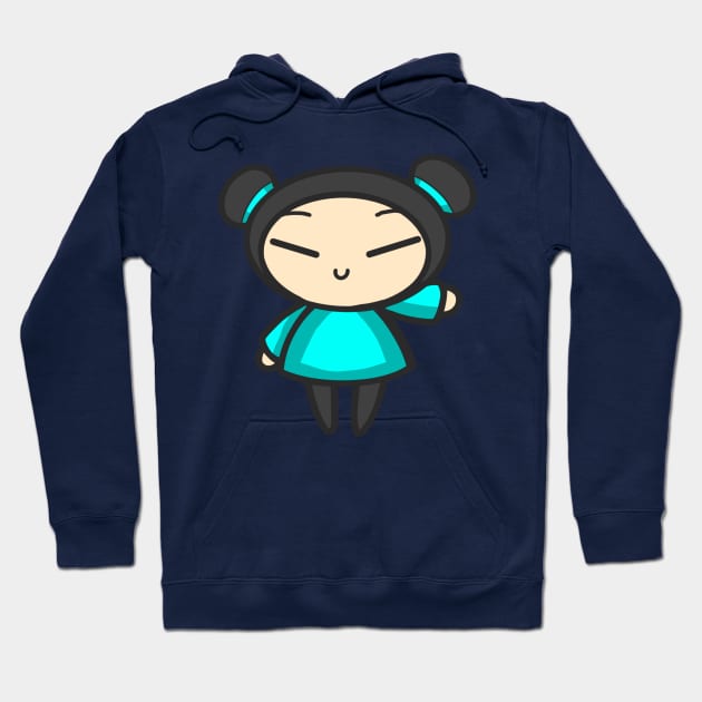 Cyan Pucca Hoodie by aishiiart